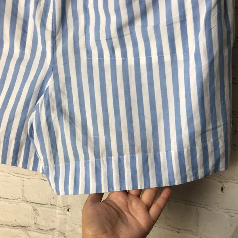 On 34th Blue and White Striped Women's Shorts L